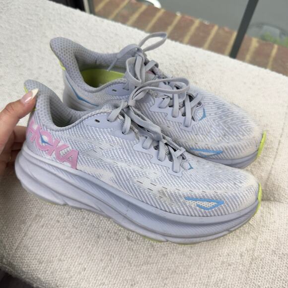 Hoka One One Clifton 9 Women's  Running Shoes (NIB) GLLS Gull / Sea Ice Size 8 - Picture 10 of 13